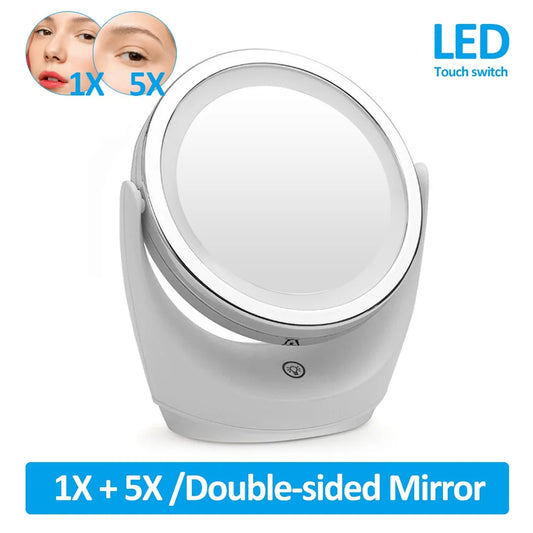 EJVS™  LED Makeup Rotating Mirror 1-5X Magnification