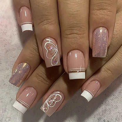 EJVS™  24Pcs Shimmery Manicure Tips
