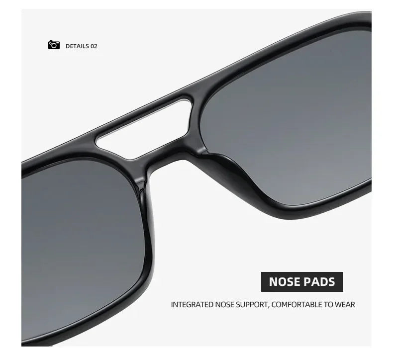 EJVS™  Fashion Vintage Square Sunglasses Woman Brand Retro Small Frame Sun Glasses Female Double Bridges Design Oculos De Sol Feminino