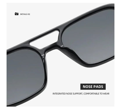 EJVS™  Fashion Vintage Square Sunglasses Woman Brand Retro Small Frame Sun Glasses Female Double Bridges Design Oculos De Sol Feminino