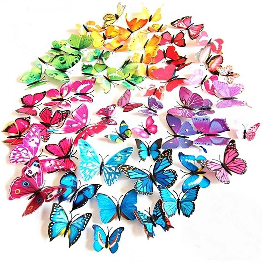 EJVS™  12Pcs 3D Colorful Butterfly Wall Stickers