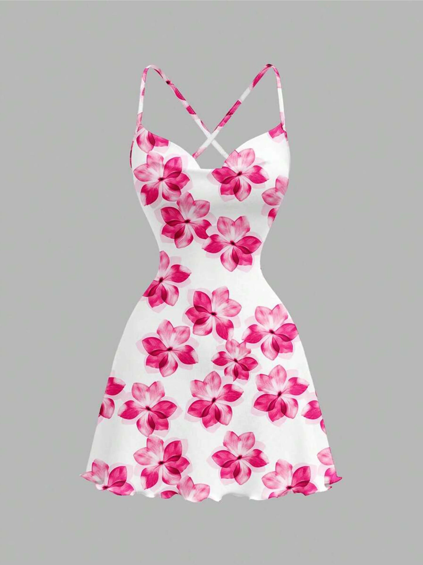 EJVS™  Floral Print Knit Mini Dress
