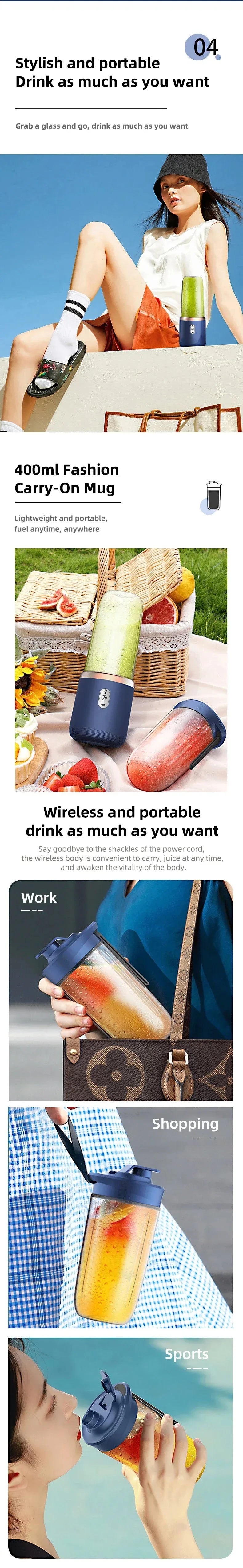 EJVS™  400ml Portable USB Travel Blender