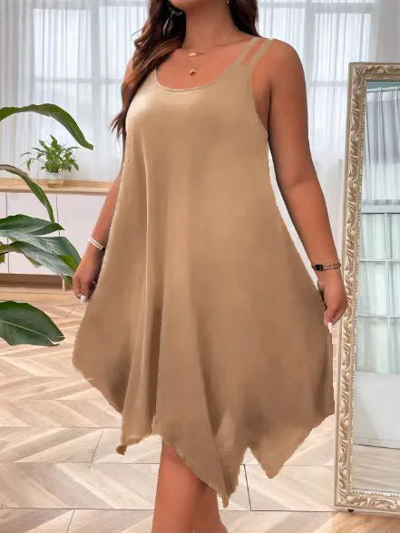 EJVS™  Asymmetrical Hem Midi Holiday Sundress