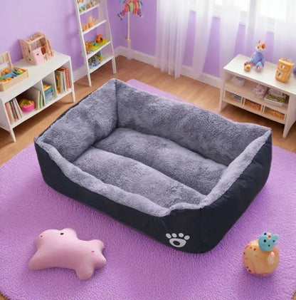 EJVS™  Black Dog Bed Plush Sleeping Bed for Large, Medium and Small Dogs, Non-Slip and Bite-Resistant Pet Sleeping Mat