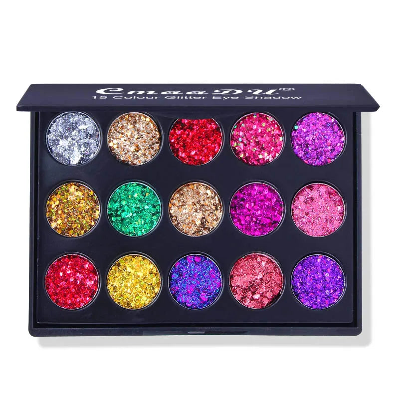 EJVS™ 15 Colors Glitter Eyeshadow Tray
