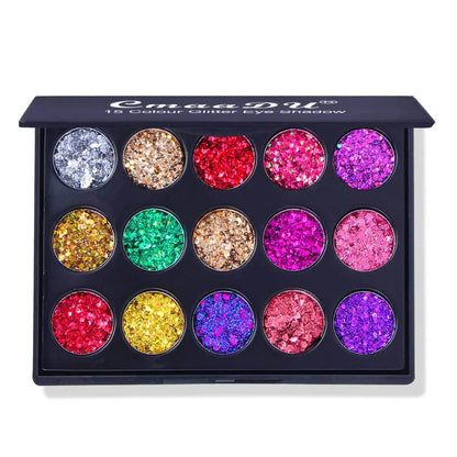 EJVS™ 15 Colors Glitter Eyeshadow Tray