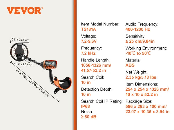 EJVS™  VEVOR Metal Detector Waterproof Search Coil