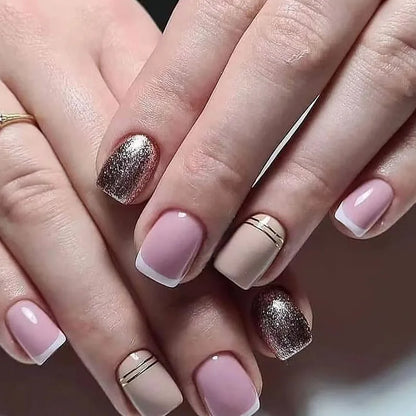 EJVS™  24Pcs Shimmery Manicure Tips