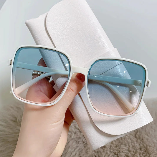 EJVS™  Vintage Oversized Square Sunglasses 2025 Women Fashion Gradient Outdoor Shades Retro Female Luxury Brand Design Eyewear
