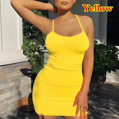EJVS™ Spaghetti Sexy Strap Mini Dress