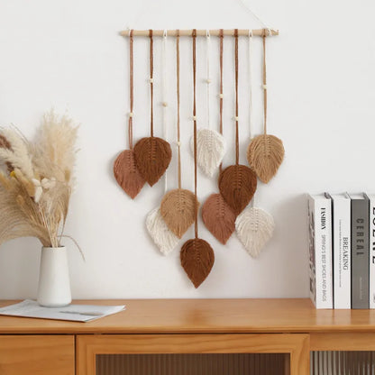 EJVS™ Leaf Macrame Wall Hanging Boho Woven