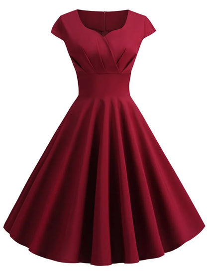 EJVS™ Retro Party Office Midi Dress