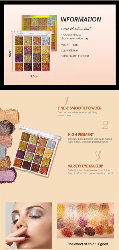 EJVS™ 16 Colors Glitter Eyeshadow