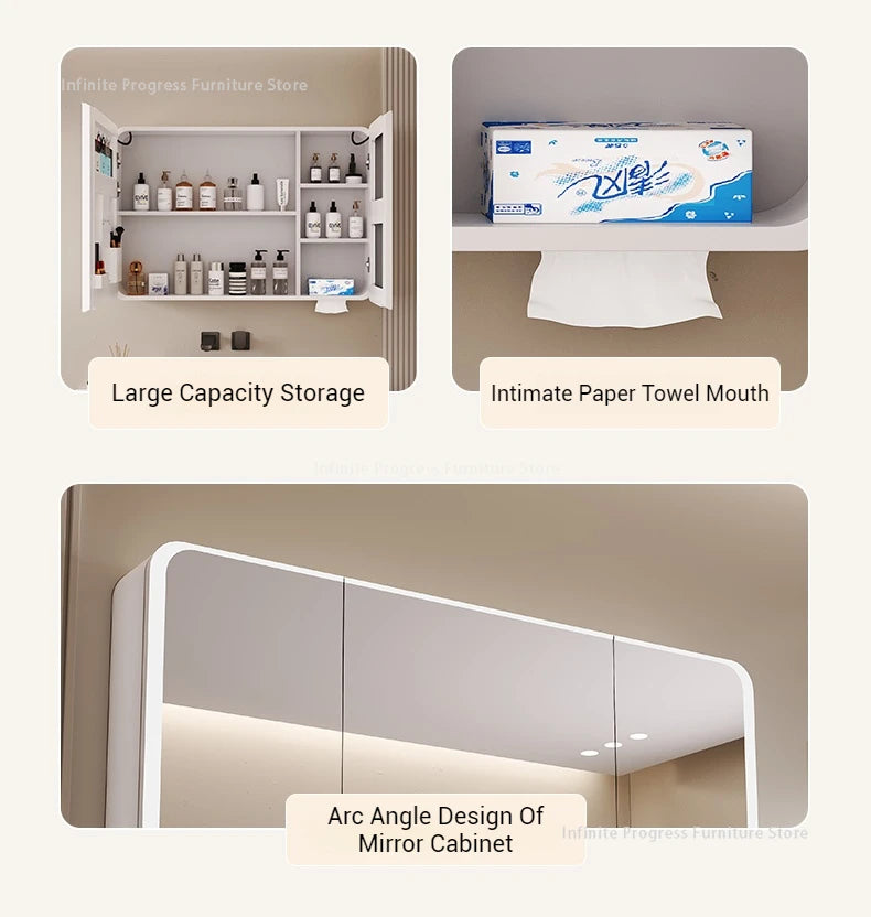 EJVS™ Arc Smart Bathroom Mirror Cabinet