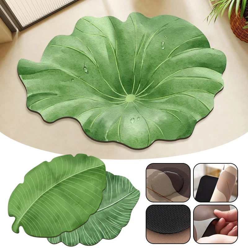 EJVS™ Leaf Diatomite Shower Rug