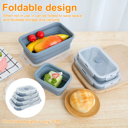 EJVS™ 4-Pack Silicone Food Storage Containers – Microwave & Temperature Resistant