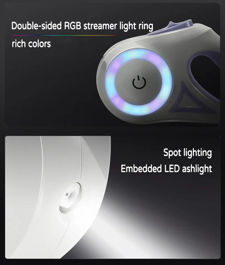 EJVS™  LED Retractable Pets Leash with Light  - 3m 5m roulette