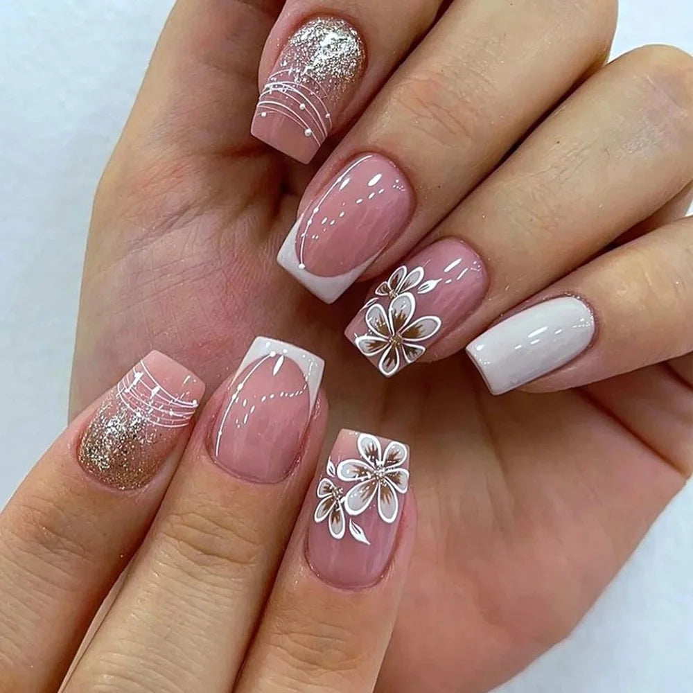 EJVS™  24Pcs Shimmery Manicure Tips