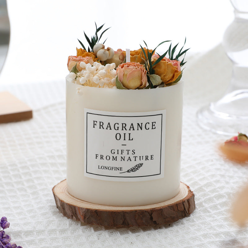 EJVS™ Scented Pillar Candles with Dried Flowers