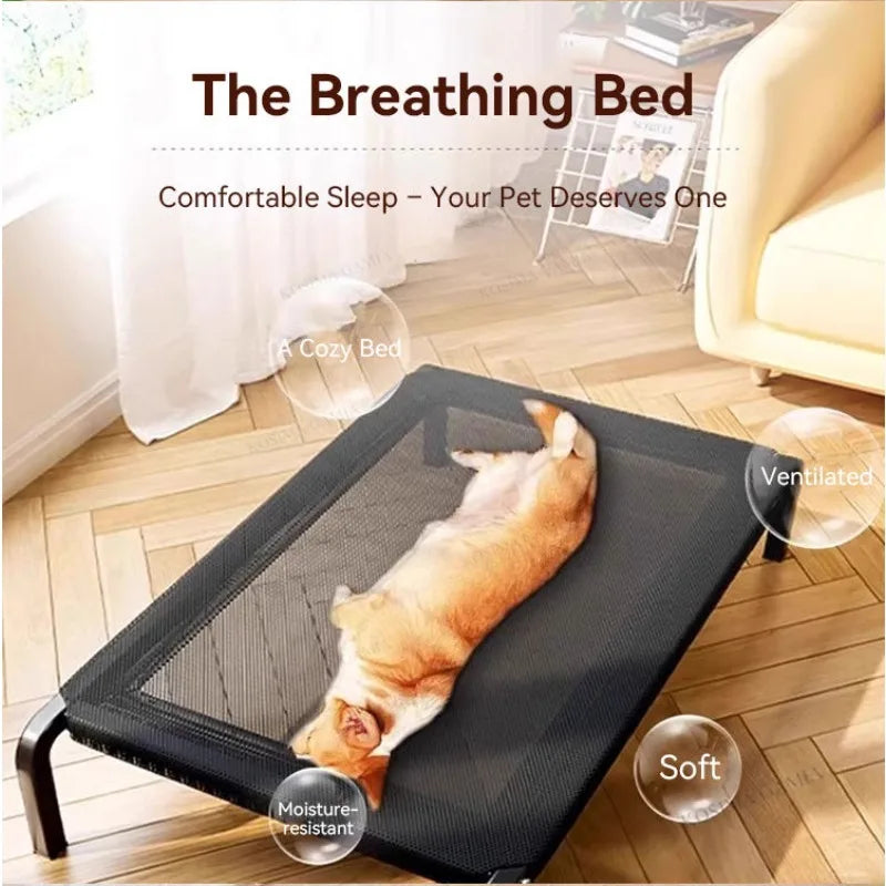 EJVS™  Breathable Dog Bed Summer Camping Cot for Large Dogs Elevated Pet Sleeping Kennel with Removable Washable Sofa Cushion Mat
