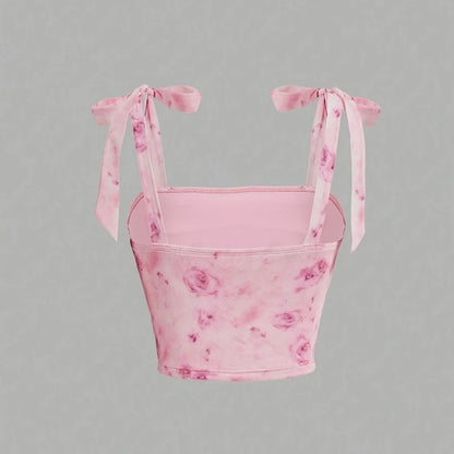 EJVS™ Tie Shoulder Ruched Crop Top
