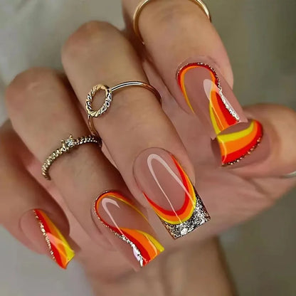 EJVS™  24Pcs Shimmery Manicure Tips