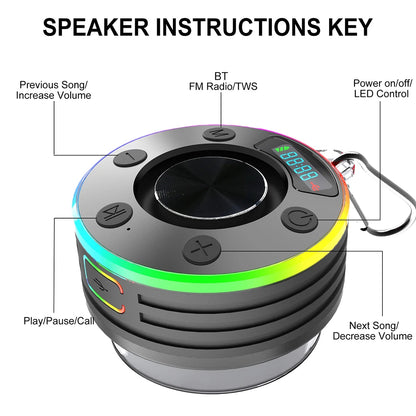 EJVS™ Bluetooth-Compatible 5.3 Shower Speaker FM Radio
