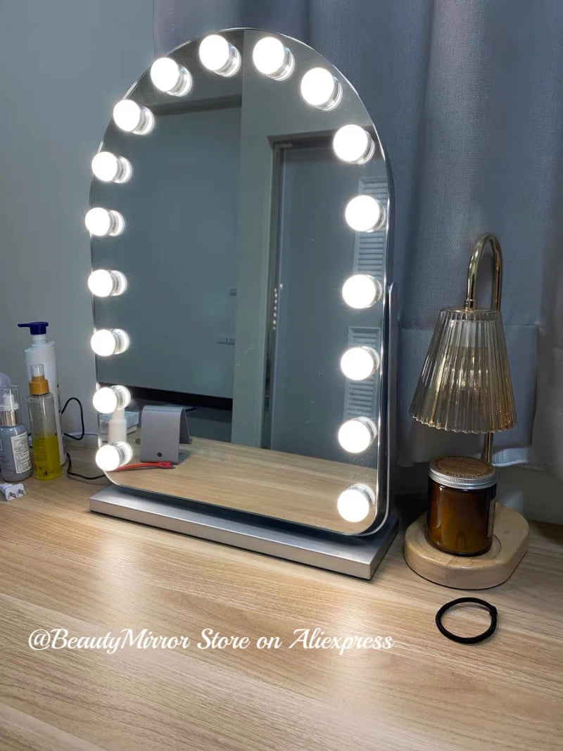 EJVS™ Arched LED Makeup Mirror – 10x Magnification