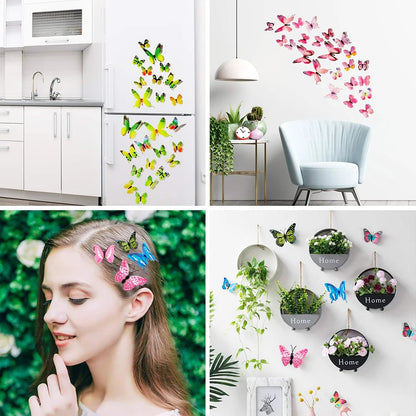 EJVS™  12Pcs 3D Colorful Butterfly Wall Stickers