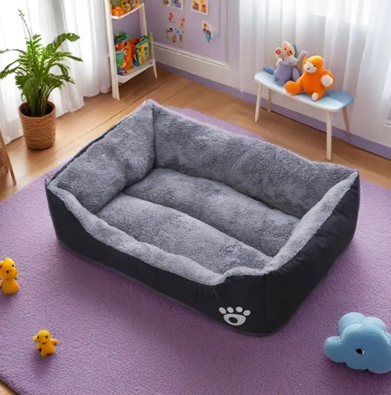 EJVS™  Black Dog Bed Plush Sleeping Bed for Large, Medium and Small Dogs, Non-Slip and Bite-Resistant Pet Sleeping Mat