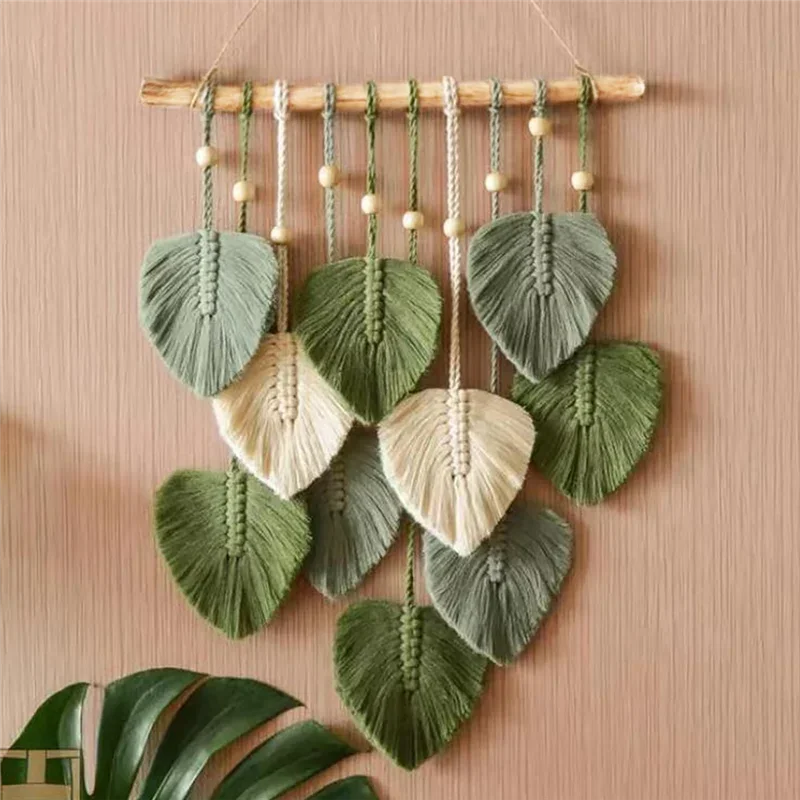 EJVS™ Leaf Macrame Wall Hanging Boho Woven