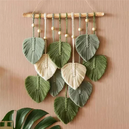 EJVS™ Leaf Macrame Wall Hanging Boho Woven