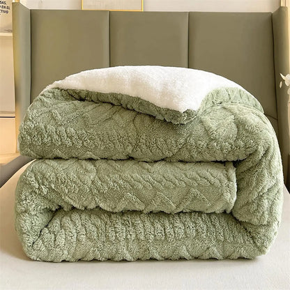 EJVS™ High End Thickened Winter Warm Blankets for Beds Artificial Lamb