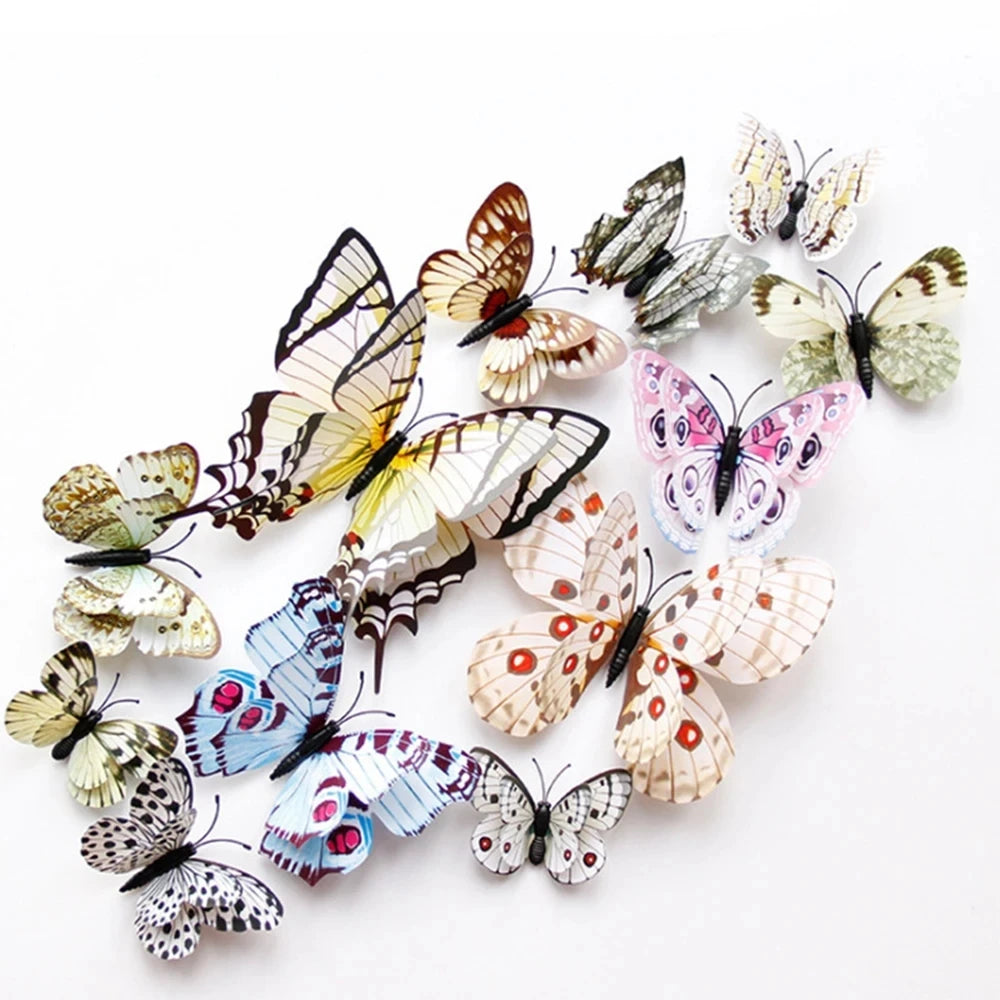 EJVS™  12Pcs 3D Colorful Butterfly Wall Stickers