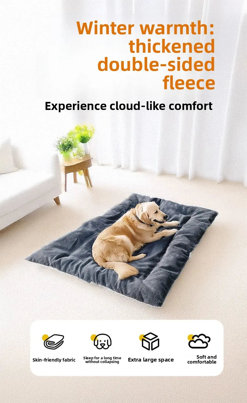 EJVS™  Dog Bed Mat Large Size Sleeping Pad for Winter Use Keep Warm Double-sided Use Golden Retriever Stress-relieving Sleeping Pad