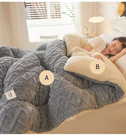 EJVS™ High End Thickened Winter Warm Blankets for Beds Artificial Lamb
