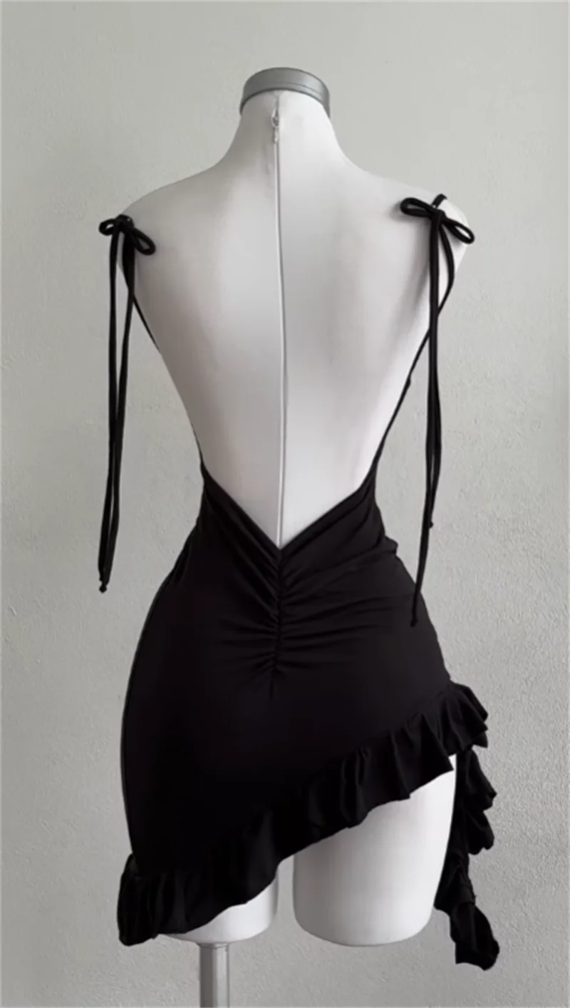 EJVS™ Sleeveless Backless Ruffles Sun Dress