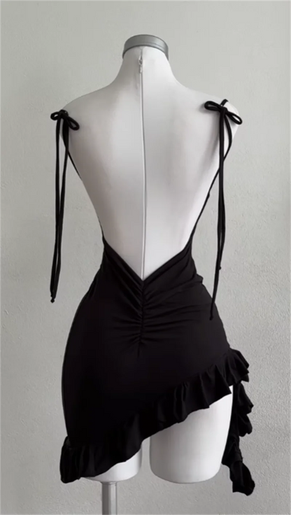 EJVS™ Sleeveless Backless Ruffles Sun Dress