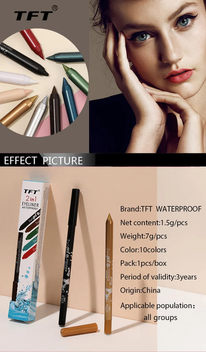 EJVS™  Waterproof Eyeliner Long Lasting Pencil Colourful Pigment