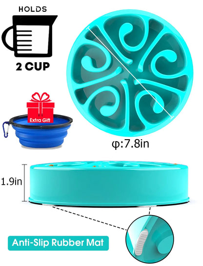 EJVS™  Pet Non Slip Anti-Gulping Slower Food Feeding Dishes