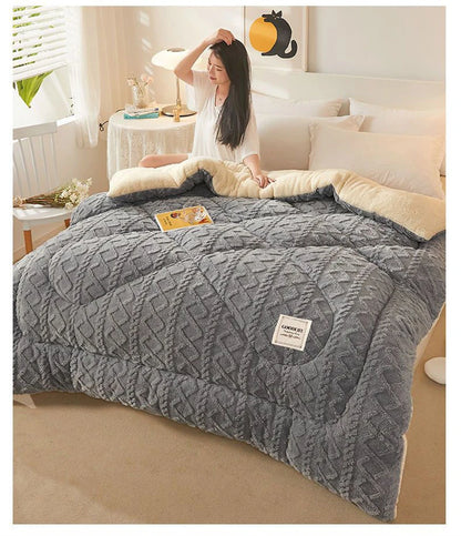EJVS™ High End Thickened Winter Warm Blankets for Beds Artificial Lamb