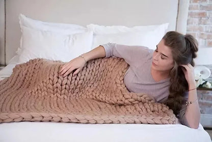 EJVS™ Handmade Chunky Knit Weighted Blanket
