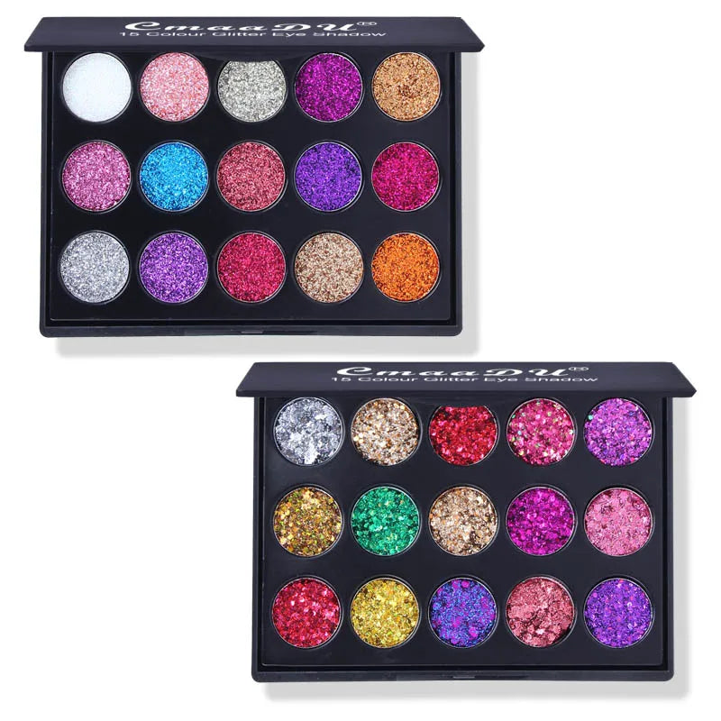 EJVS™ 15 Colors Glitter Eyeshadow Tray