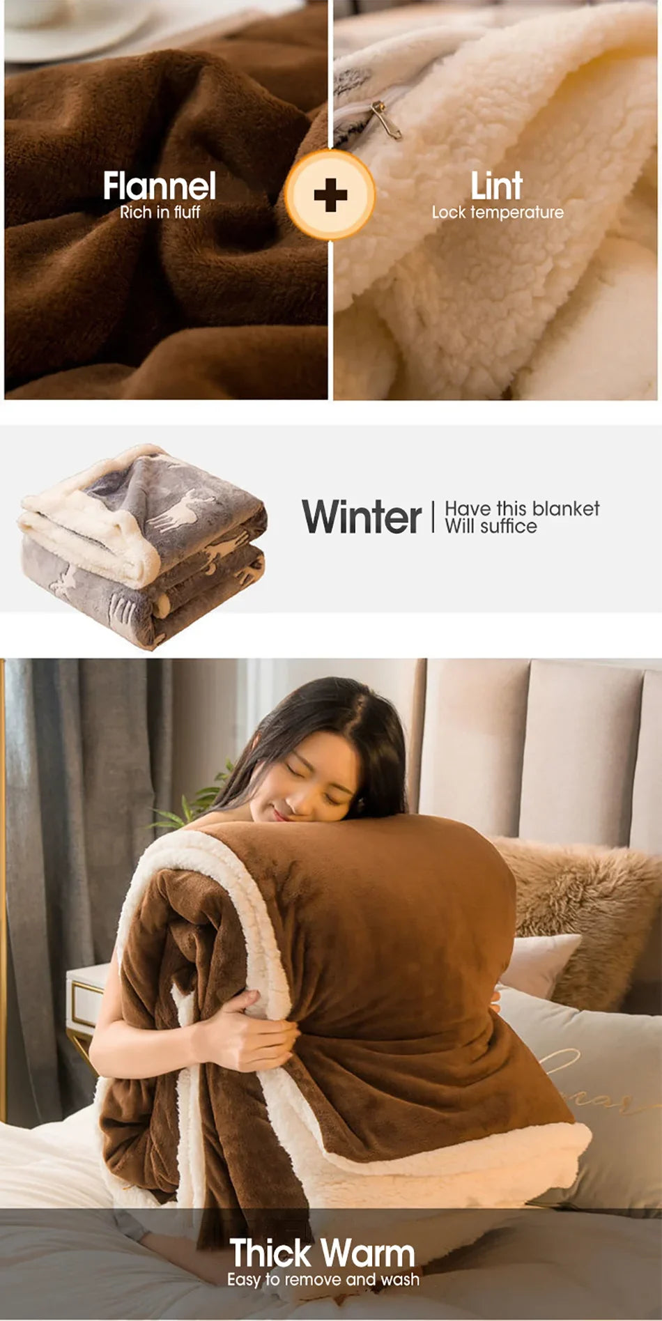 EJVS™ Warm Wool Bed Blanket