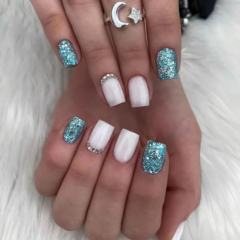 EJVS™  24Pcs Shimmery Manicure Tips
