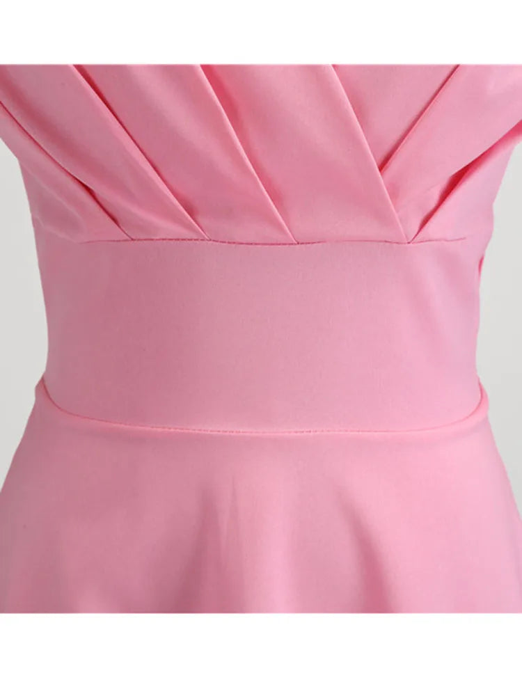 EJVS™ Retro Party Office Midi Dress