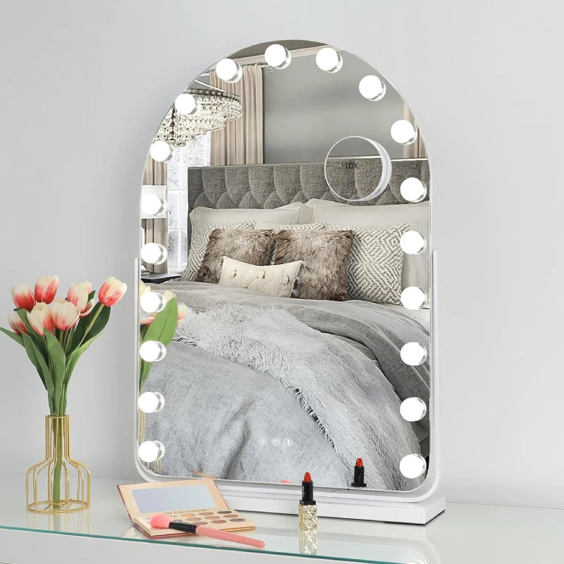 EJVS™ Arched LED Makeup Mirror – 10x Magnification