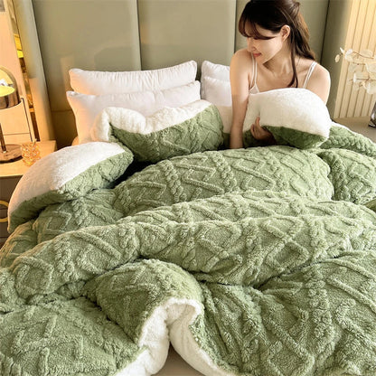 EJVS™ High End Thickened Winter Warm Blankets for Beds Artificial Lamb