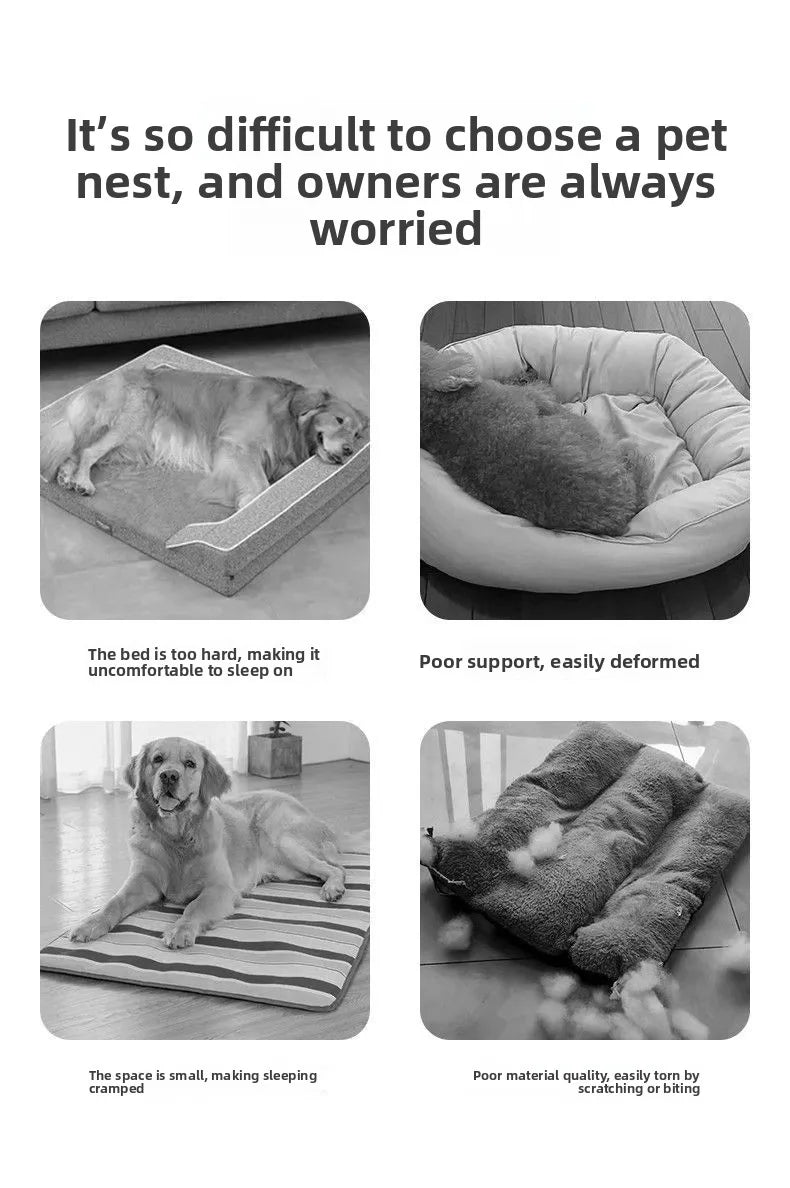 EJVS™  Dog Bed Mat Large Size Sleeping Pad for Winter Use Keep Warm Double-sided Use Golden Retriever Stress-relieving Sleeping Pad